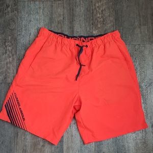Orange under armor swimming shorts